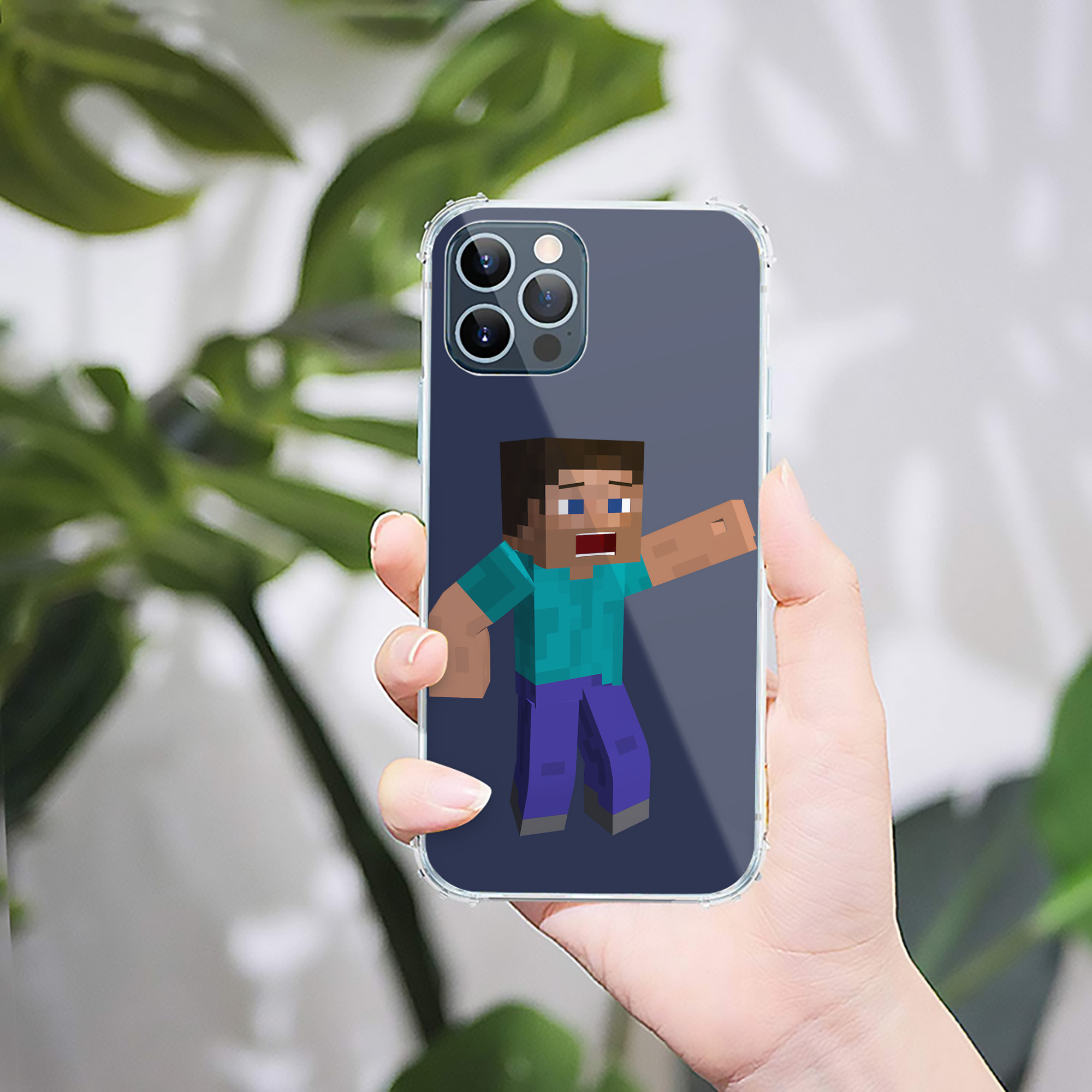 （画像用） マインクラフト ブロックの世界 Minecraft MC Block world 【iPhone 12シリーズ対応】透明スマホケース（クリアソフトケース）